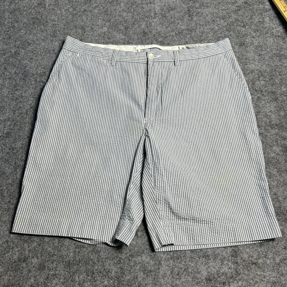 Polo Ralph Lauren Seersucker Shorts Blue White Striped Mens Size 36 Retro Preppy